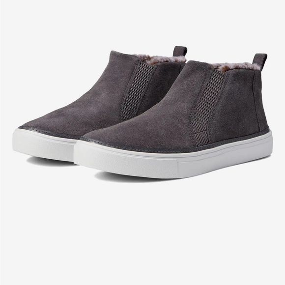 Toms Bryce Pavement Grey Suede/Faux Fur Sneakers 8.5 - Picture 1 of 9